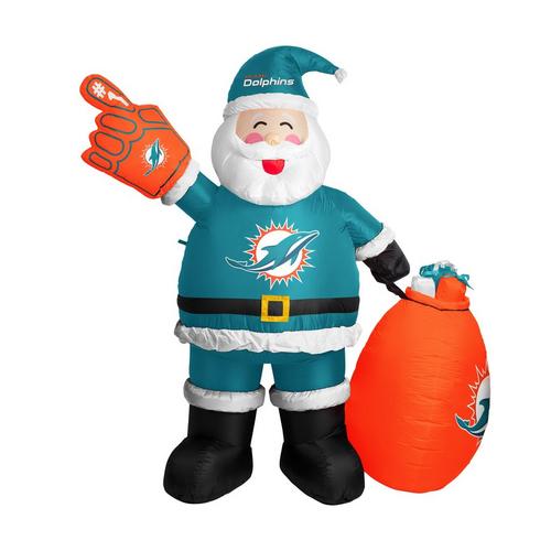 Logo Brands Miami Dolphins Inflatable Santa - Primary Image