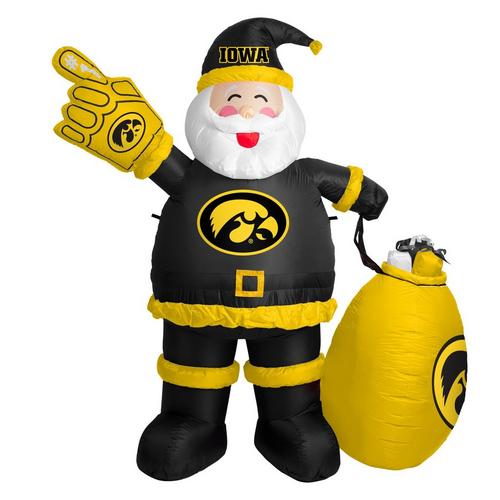 Logo Brands Iowa Hawkeyes Inflatable Santa - Primary Image