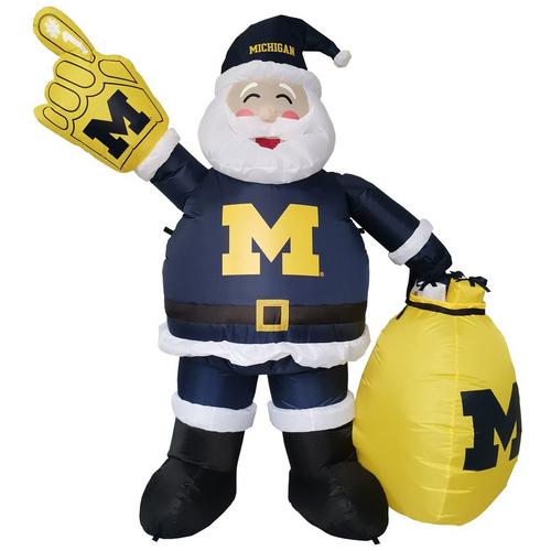 Logo Brands Michigan Wolverines Inflatable Santa - Primary Image