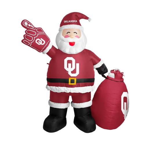 Logo Brands Oklahoma Sooners Inflatable Santa - Primary Image