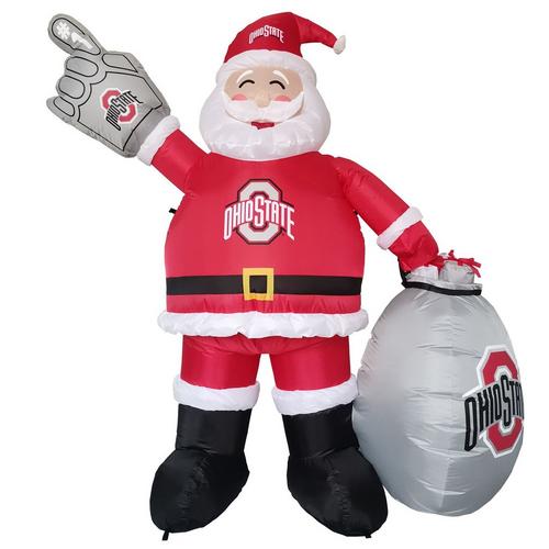 Logo Brands Ohio State Buckeyes Inflatable Santa - Primary Image