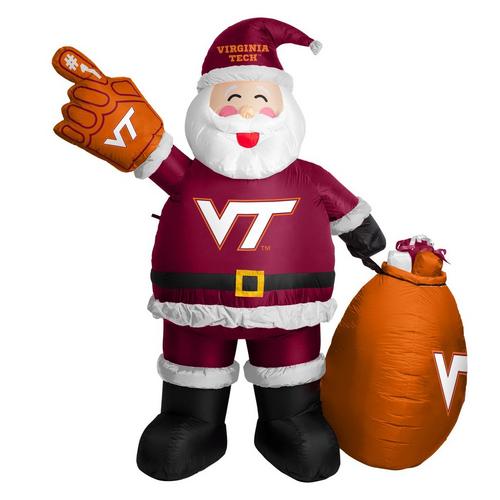 Logo Brands Virginia Tech Hokies Inflatable Santa - Primary Image