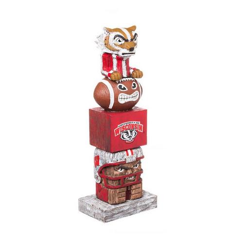 Evergreen Enterprises Wisconsin Badgers Tiki Totem 16" Garden Statue - Primary Image