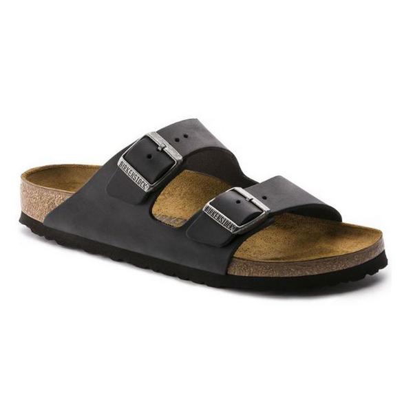 BIRKENSTOCK Arizona Slide Sandals 37 Black Oiled Leather