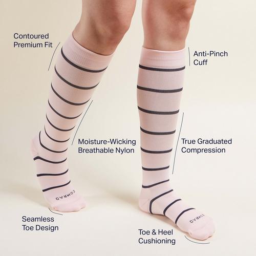 Comrad Stripes Compression Knee High Socks - Primary Image