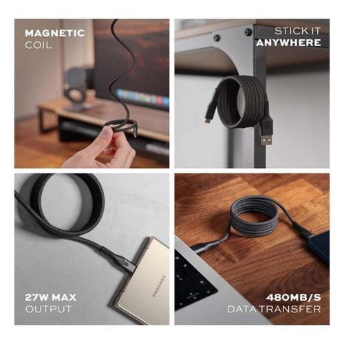 Statik MagStack USB A to USB C 3ft Charging Cable - Primary Image