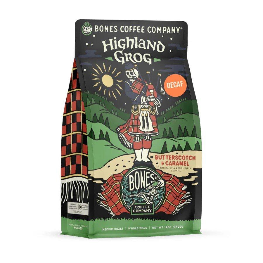 Bones Coffee Co. Highland Grog Decaf Ground Coffee - Bones Coffee Co.