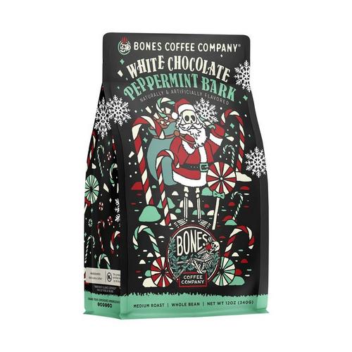 Bones Coffee Co. White Chocolate Peppermint Bark 12 oz Coffee - Primary Image