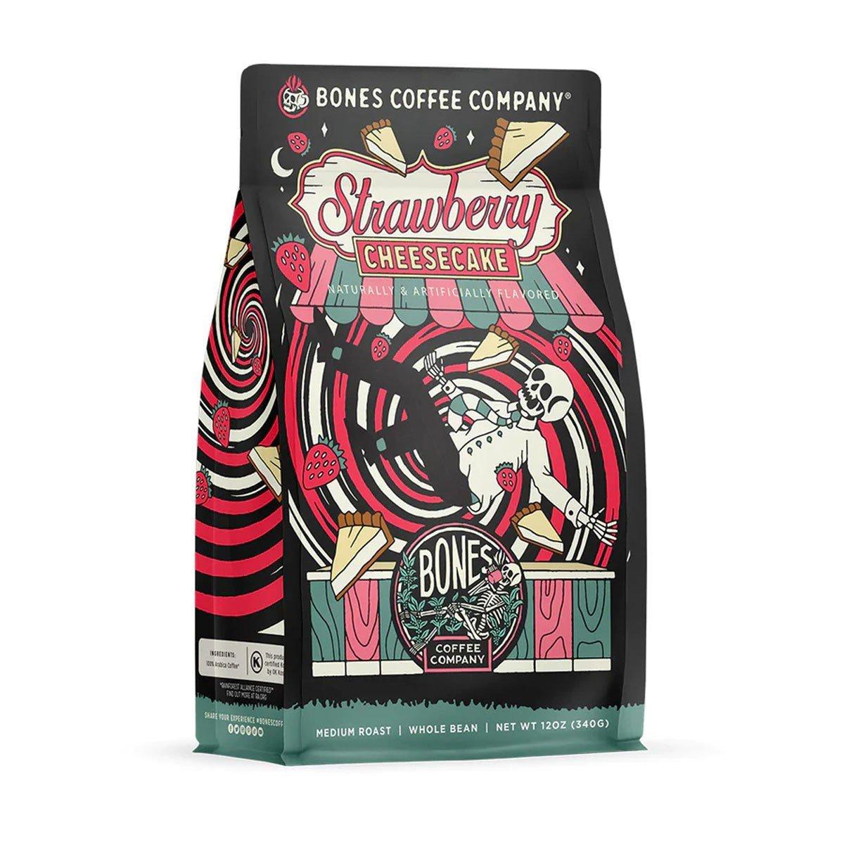 Bones Coffee Co. Strawberry Cheesecake Whole Bean 12 oz Coffee - Bones Coffee Co.