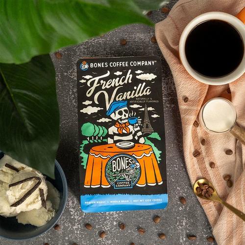 Bones Coffee Co. French Vanilla Whole Bean 12 oz Coffee - Primary Image