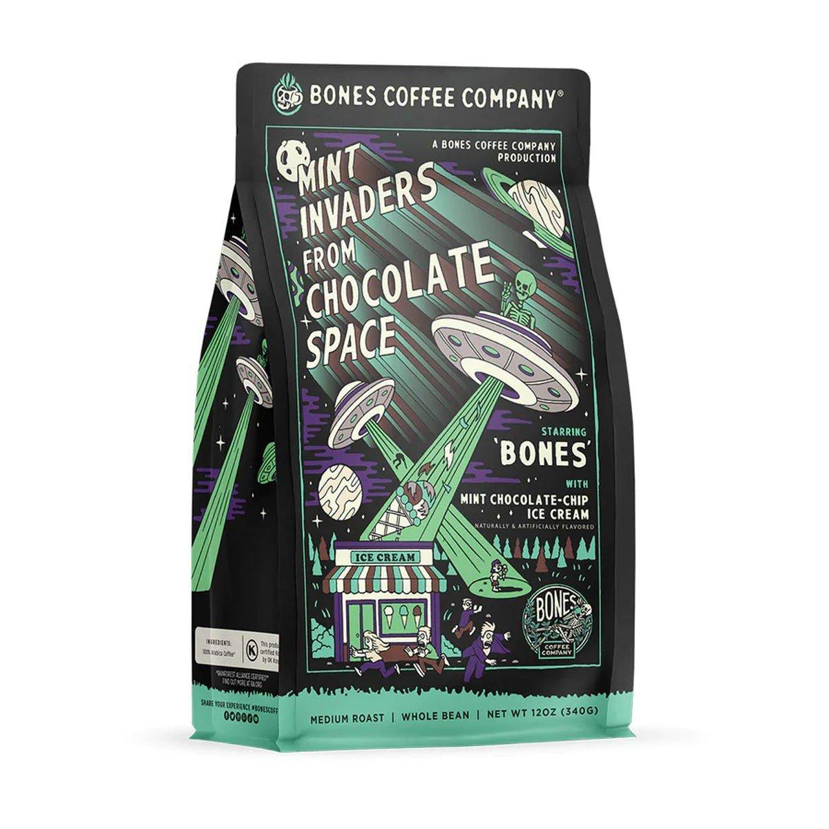 Bones Coffee Co. Mint Invaders From Chocolate Space Ground 12 oz Coffee - Bones Coffee Co.