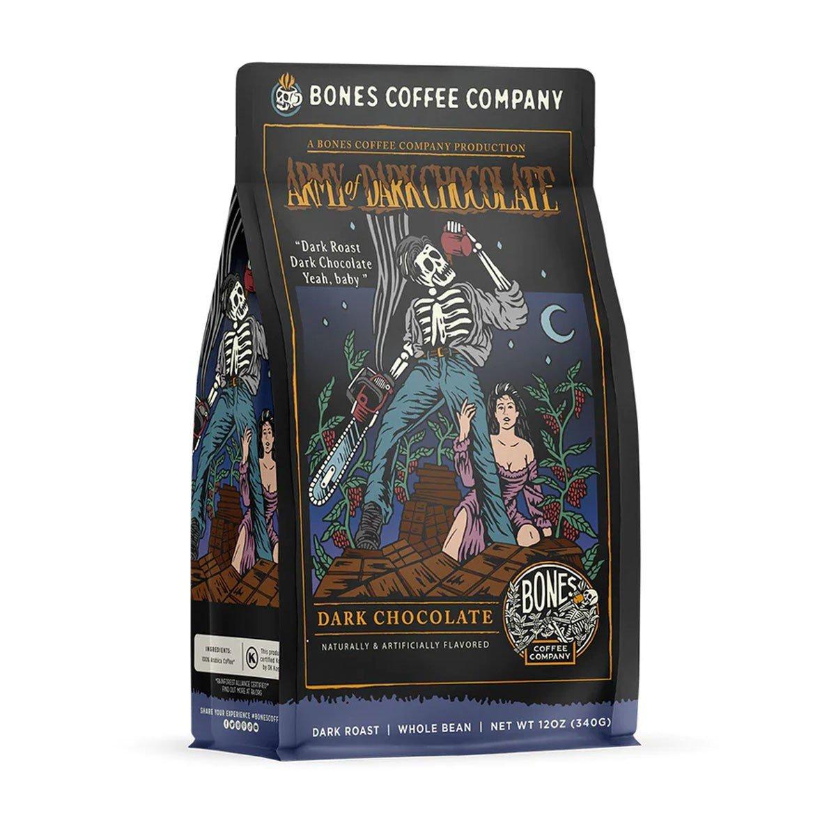 Bones Coffee Co. Army of Dark Chocolate Whole Bean 12 oz Coffee - Bones Coffee Co.
