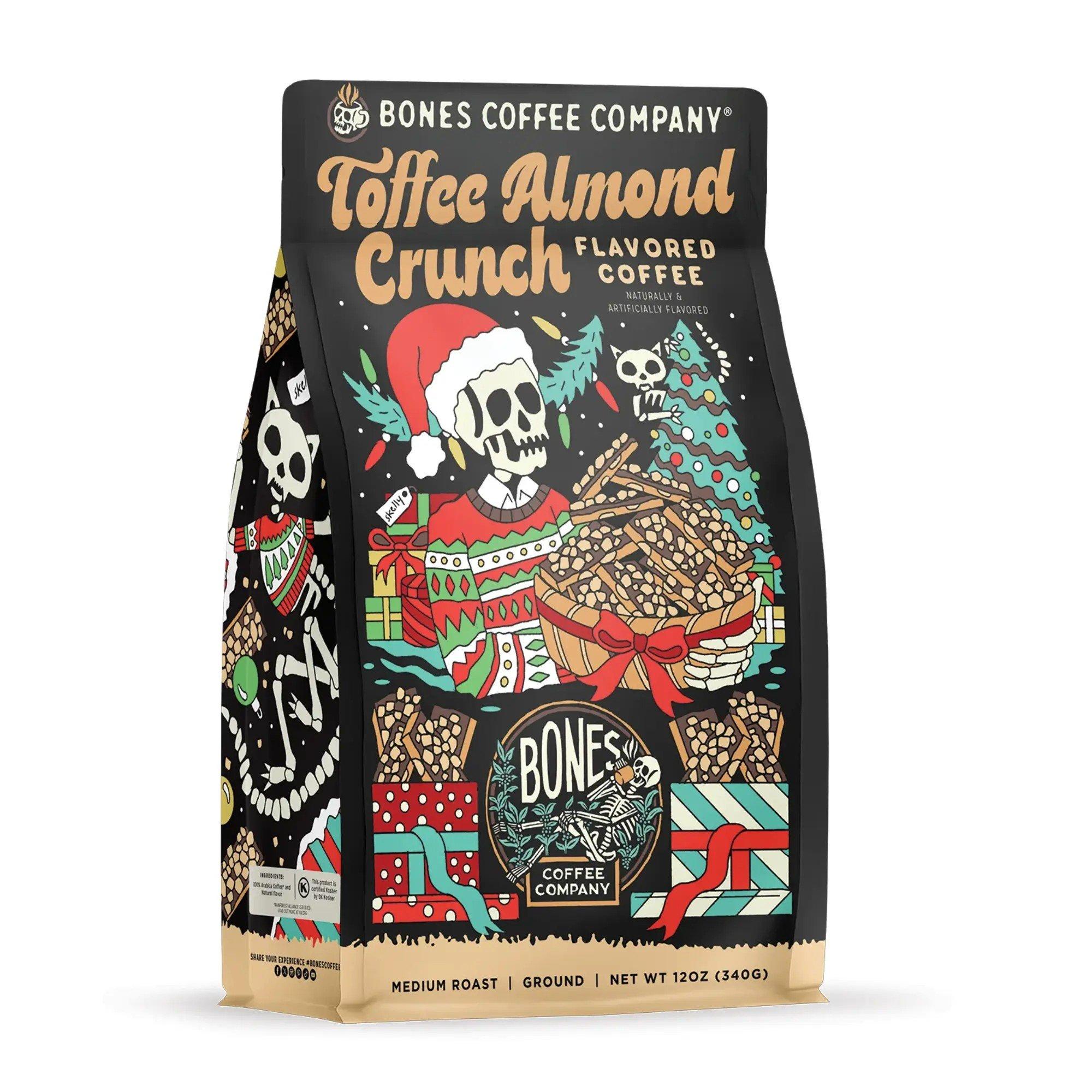 Bones Coffee Co. Toffee Almond Crunch 12 Oz Ground Coffee - Bones Coffee Co.