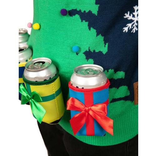 Tipsy Elves Christmas Tree with Beer Holsters Ugly Christmas Pullover Sweater - Primary Image