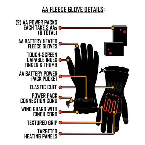 Men's ActionHeat AA Fleece Heated Gloves - Primary Image