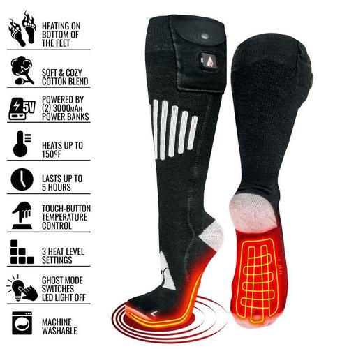 ActionHeat Cotton 5V Battery Heated Knee High Socks - Primary Image