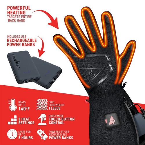 Women's ActionHeat 5V Slim-Fit Fleece Heated Gloves - Primary Image
