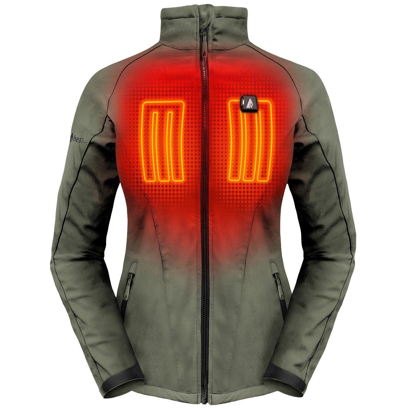 ActionHeat Women's 5V Battery Heated Jacket, Large, Lichen Green