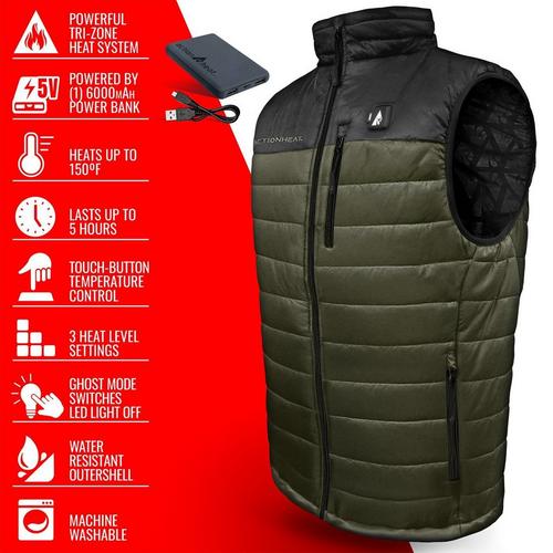 Men's ActionHeat 5V Pocono Battery Heated Puffer Vest - Primary Image