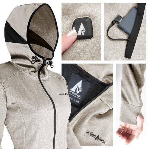 Women's ActionHeat Battery Heated Slim Fit Hoodie Full Zip - Primary Image