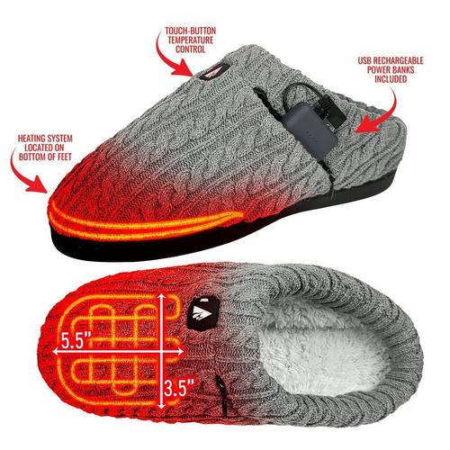ActionHeat 5V Cable Knit Heated Slippers - Primary Image