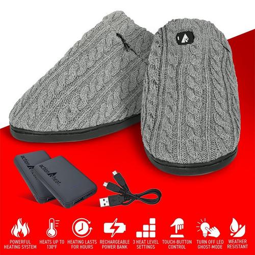 ActionHeat 5V Cable Knit Heated Slippers - Primary Image