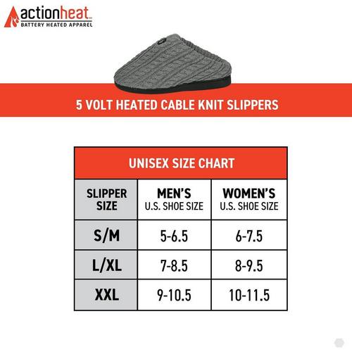 ActionHeat 5V Cable Knit Heated Slippers - Primary Image