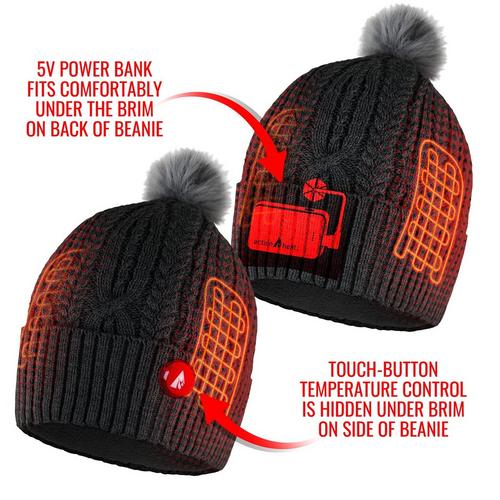 ActionHeat 5V Battery Heated Cable Knit Beanie - Primary Image