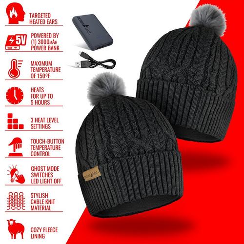 ActionHeat 5V Battery Heated Cable Knit Beanie - Primary Image