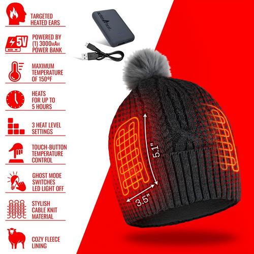 ActionHeat 5V Battery Heated Cable Knit Beanie - Primary Image