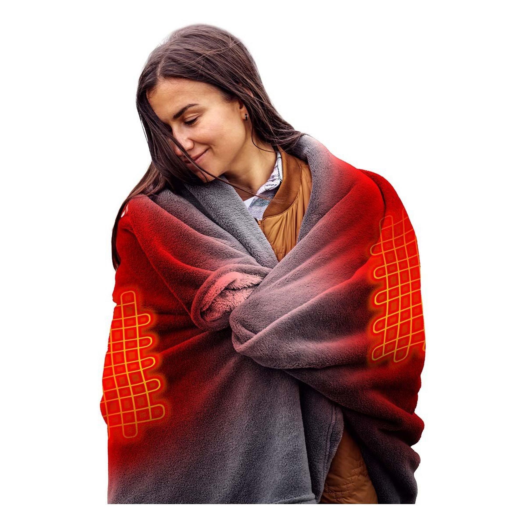 ActionHeat 7V Battery Heated Plush Throw Blanket