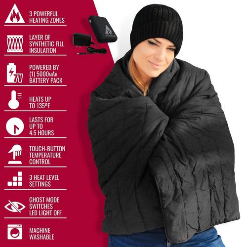 Adult ActionHeat 7V Battery Heated Throw Blanket - Primary Image