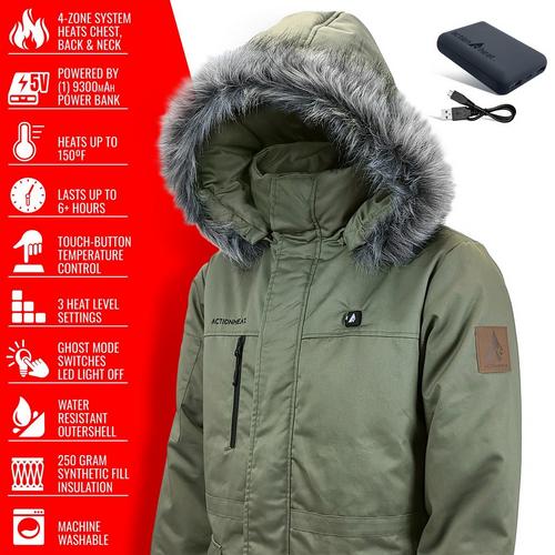 Men's ActionHeat 5V Battery Hooded Parka - Primary Image