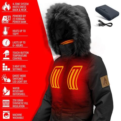 Women's ActionHeat 5V Battery Hooded Parka - Primary Image