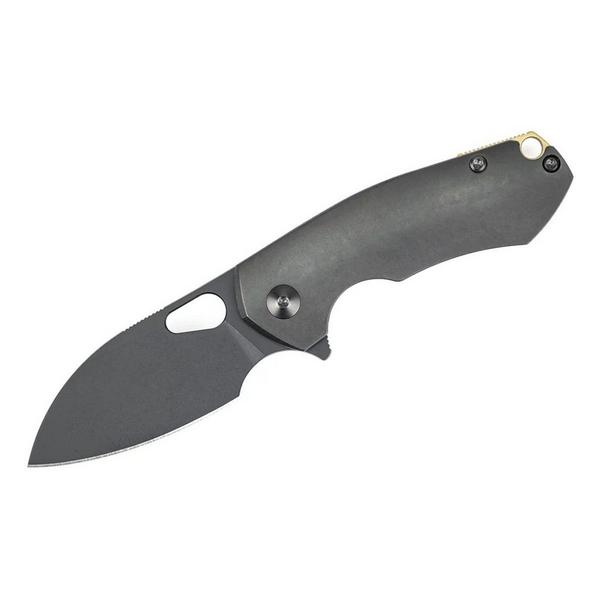 GIANTMOUSE RIV-TI=BLACKOUT ACE Riv S/E Black PVD Titanium Pocket Knife