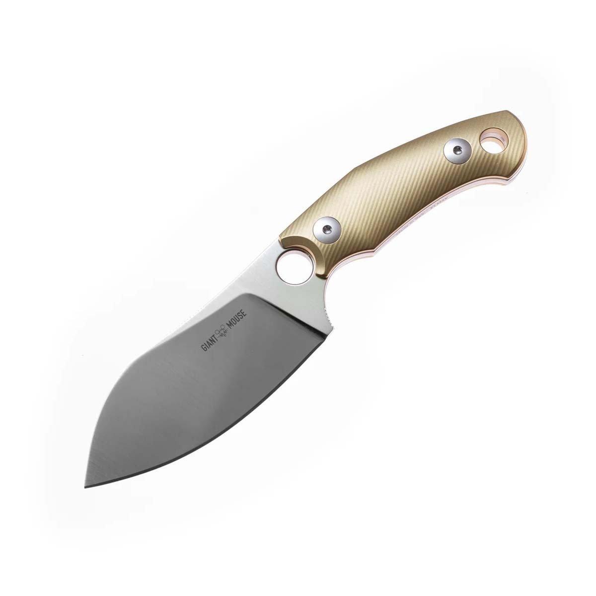 GiantMouse GMF1-XL-BRASS Fixed Blade Pocket Knife - GiantMouse