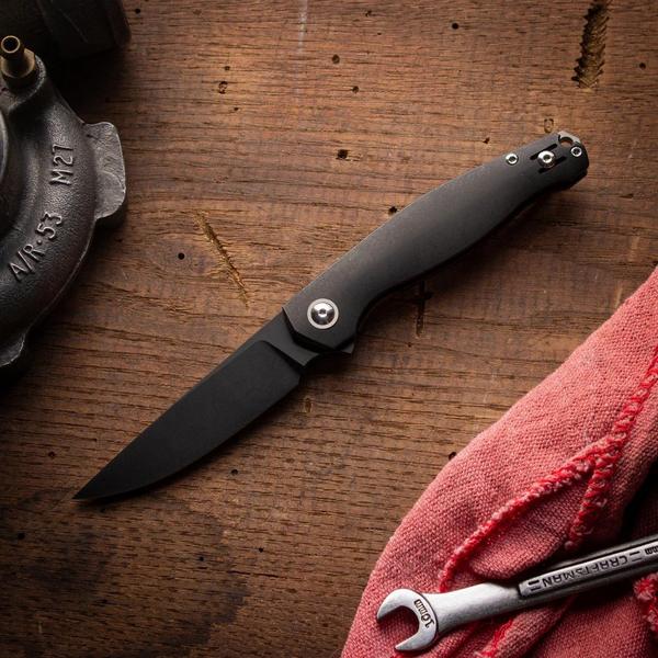 GIANTMOUSE ACE Sonoma V2 Titanium Blackout Pocket Knife