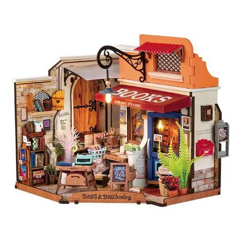 Hands Craft DIY Miniature House Kit Corner Bookstore - Primary Image
