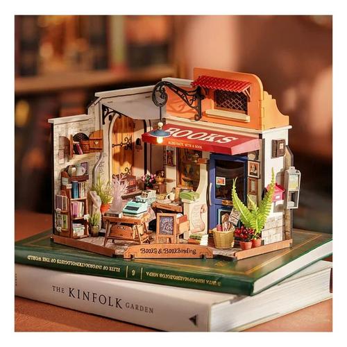 Hands Craft DIY Miniature House Kit Corner Bookstore - Primary Image