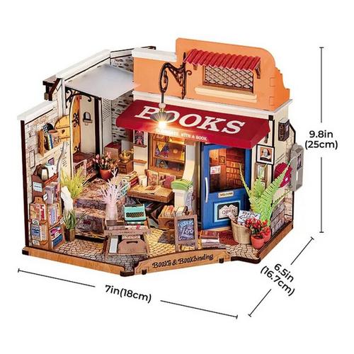 Hands Craft DIY Miniature House Kit Corner Bookstore - Primary Image