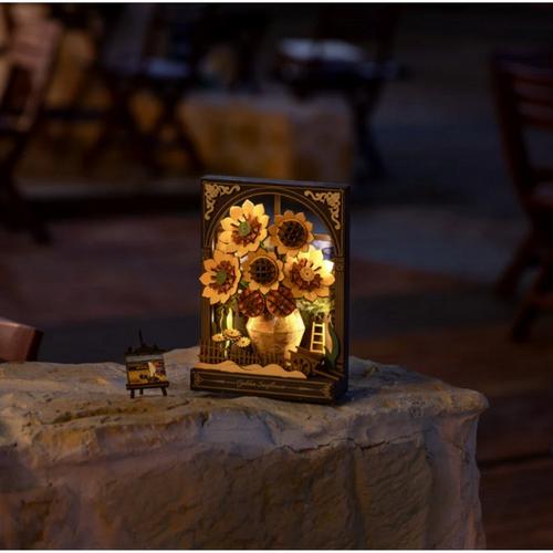 Hands Craft 3D Wooden Puzzle Golden Sunflower w/LED Lights - Primary Image