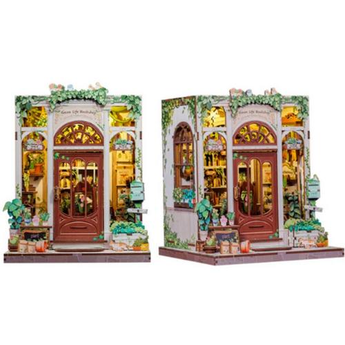 Hands Craft DIY Book Nook Kit Green Life Bookshop - Primary Image