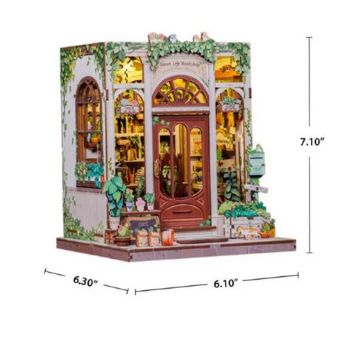 Hands Craft DIY Book Nook Kit Green Life Bookshop - Primary Image