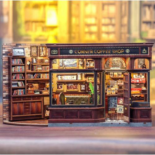 Hands Craft DIY Book Nook Kit Corner Coffee Shop - Primary Image