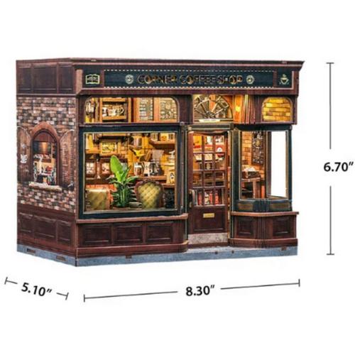 Hands Craft DIY Book Nook Kit Corner Coffee Shop - Primary Image