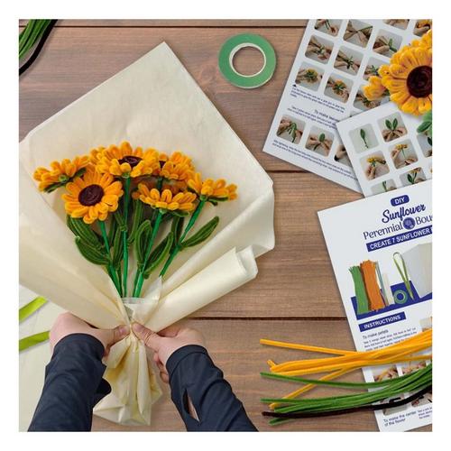 Hands Craft Sunflower Bouquet Chenille Craft Kit - Primary Image