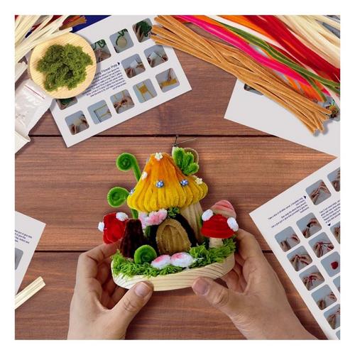 Hands Craft Mushroom House Chenille Craft Kit - Primary Image