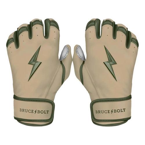 Adult Bruce Bolt Premium Pro Series Short Cuff Baseball Batting Gloves - Primary Image