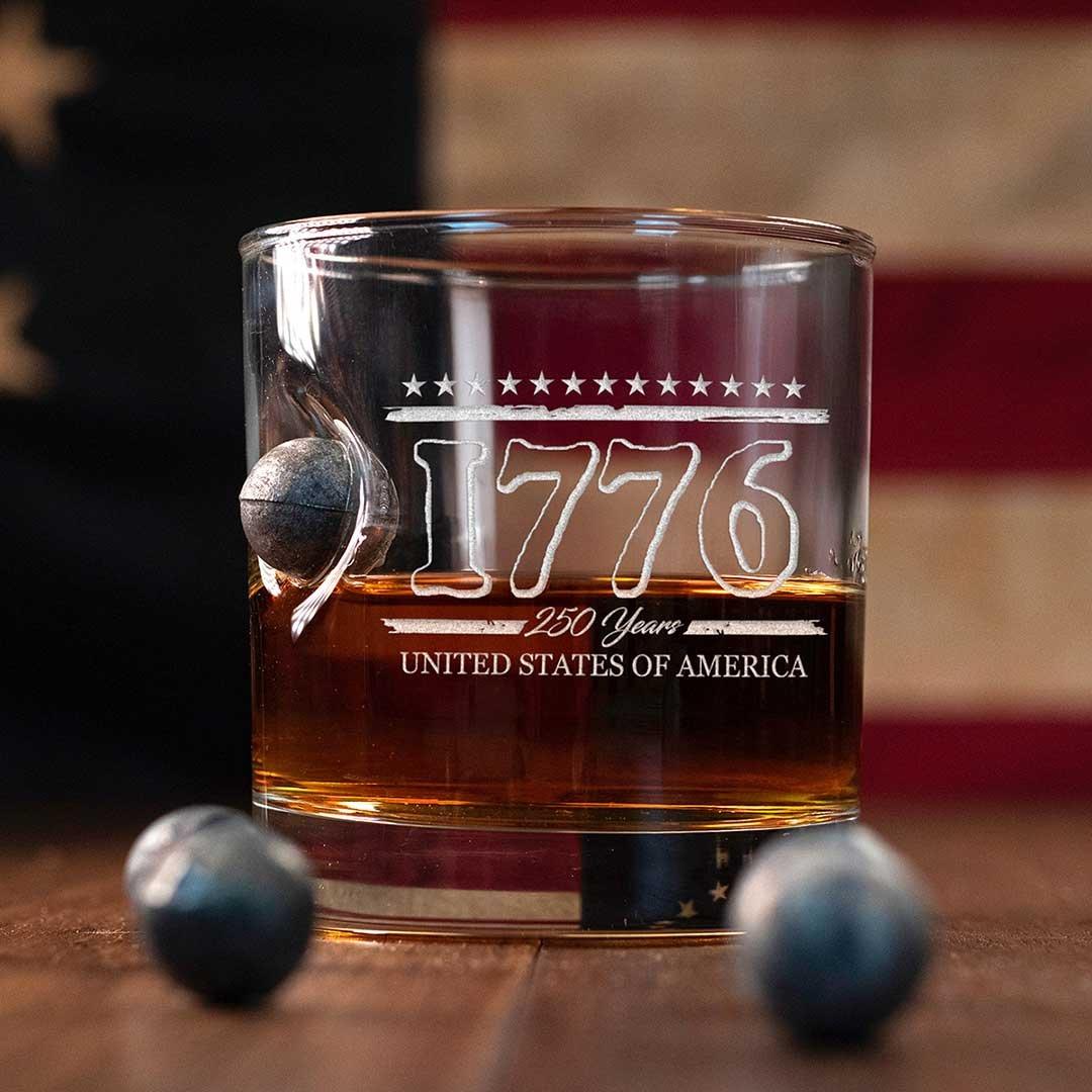 BenShot America's 250th Anniversary 1776 Musket Ball Rocks Glass - BenShot