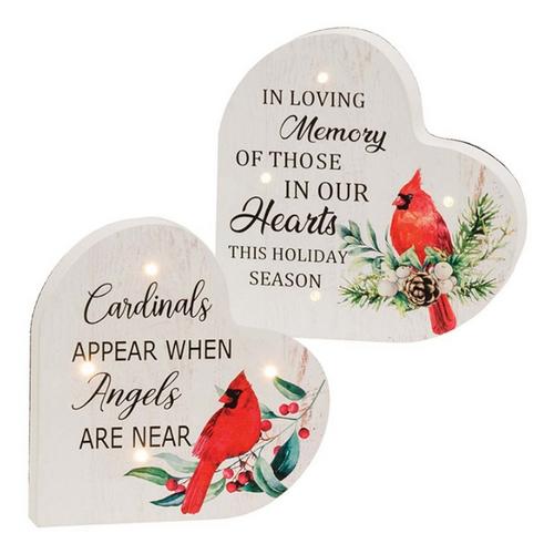 Bright Ideas Cardinal Heart Sitter with Lights (Styles May Vary) - Primary Image